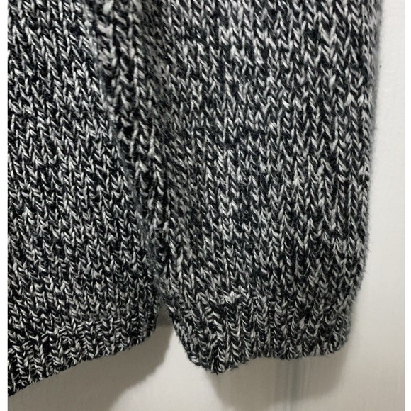 Boho preppy Women's Knit Cardigan Sweater Black White Speckled Shawl Collar XL - Picture 6 of 7